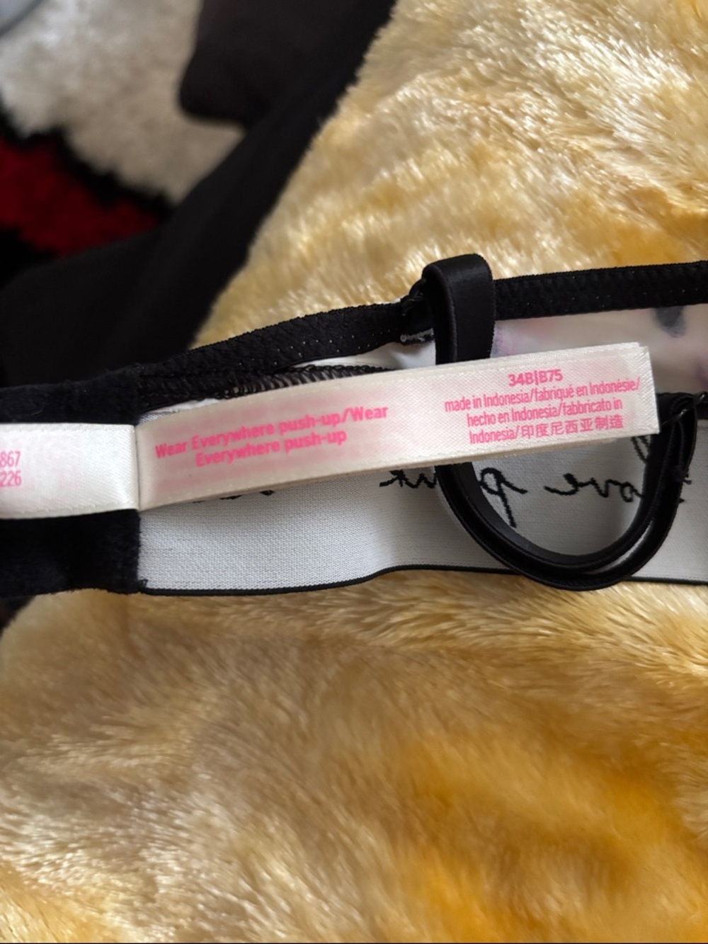 PINK Victoria's Secret Black, White & Pink Tie-Dye Push-Up Bra - Picture 5 of 7